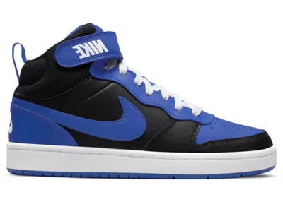 Pre-owned Nike Court Borough Mid 2 Sneakers In Black/game Royal/white