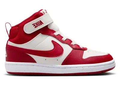 Pre-owned Nike Court Borough Mid 2 Sneakers In Sail/white/gym Red