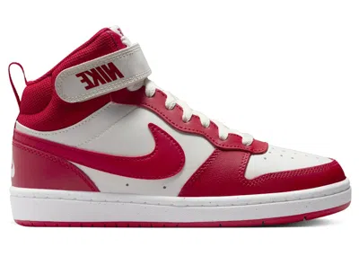 Pre-owned Nike Court Borough Mid 2 Sneakers In Sail/white/gym Red