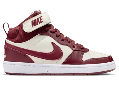 Pre-owned Nike Court Borough Mid 2 Sneakers In Soft Pearl/dark Team Red