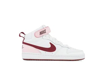 Pre-owned Nike Court Borough Mid 2 Sneakers In White/dark Beetroot/pink Foam