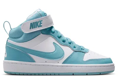 Pre-owned Nike Court Borough Mid 2 Sneakers In White/denim Turquoise