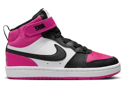 Pre-owned Nike Court Borough Mid 2 Sneakers In White/fierce Pink/black In Multi