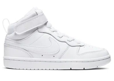 Pre-owned Nike Court Borough Mid 2 Triple Sneakers In White