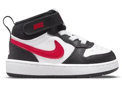 Pre-owned Nike Court Borough Mid 2 University Red Sneakers In White/black In Multi