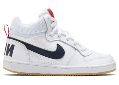 Pre-owned Nike Court Borough Mid Sneakers In White/obsidian/university Red