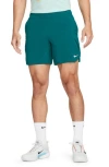 Nike Court Dri-fit Slam Tennis Shorts In Geode Teal/teal Nebula/white