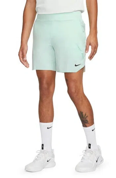 Nike Court Dri-fit Slam Tennis Shorts In Jade Ice/coconut Milk/black