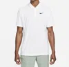 Nike Court Dri Fit Solid Tennis Polo Shirt In White In White