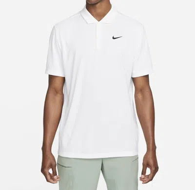 Nike Court Dri Fit Solid Tennis Polo Shirt In White