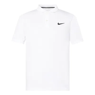 Nike Court Dri-fit Team Tennis Casual Sports Short Sleeve Polo Shirt White