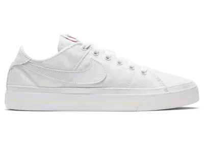 Pre-owned Nike Court Legacy Canvas Triple (women's) Sneakers In Summit In White/summit White