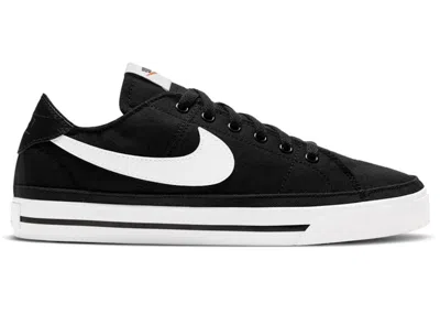 Pre-owned Nike Court Legacy Canvas (women's) Sneakers In Black/white