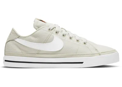 Pre-owned Nike Court Legacy Canvas (women's) Sneakers In Light Bone/black/white