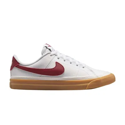 Pre-owned Nike Court Legacy Gs 'white Team Red Gum' | Kid's Size 4.5
