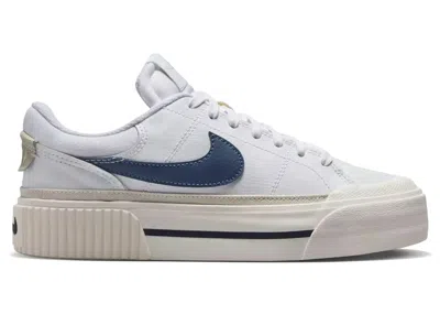 Pre-owned Nike Court Legacy Lift Diffused Blue (women's) Sneakers In White/light Orewood Brown/sail