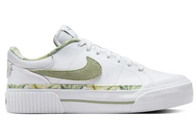 Pre-owned Nike Court Legacy Lift Gum Medium Brown Oil Green (women's) Sneakers In White