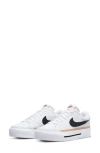 Nike Court Legacy Lift Platform Sneaker In White/black/orange