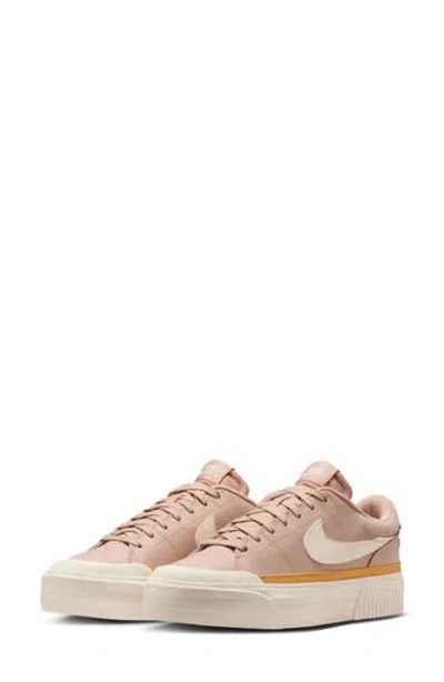Nike Court Legacy Lift Platform Sneaker In Pink