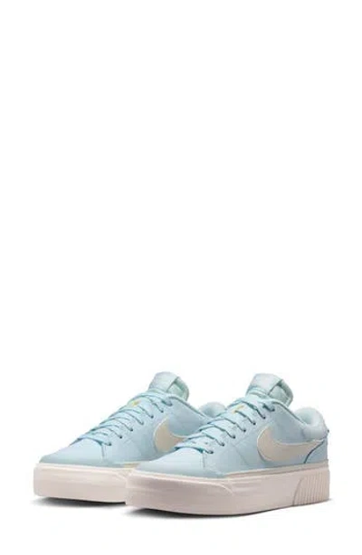 Nike Court Legacy Lift Platform Sneaker In Glacier Blue/ Sail