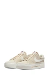 Nike Court Legacy Lift Platform Sneaker In Pearl White/orange/white