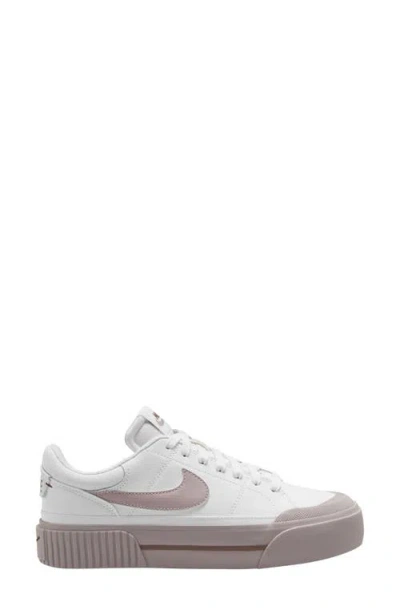 Nike Court Legacy Lift Platform Sneaker In White/violet/mauve