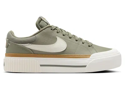 Pre-owned Nike Court Legacy Lift Sail (women's) Sneakers In Light Army/flax/dark Stucco
