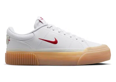 Pre-owned Nike Court Legacy Lift University Red (women's) Sneakers In White/gum Yellow/sail