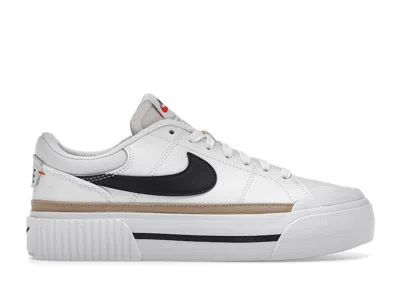 Pre-owned Nike Court Legacy Lift (women's) Sneakers In White/black/hemp