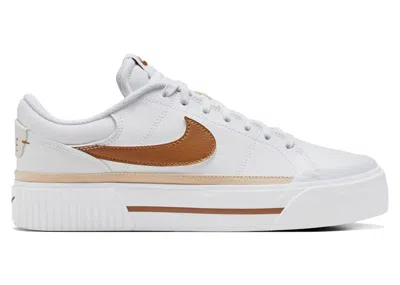 Pre-owned Nike Court Legacy Lift (women's) Sneakers In White/british Tan/sanddrift