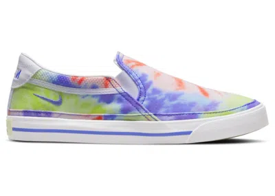 Pre-owned Nike Court Legacy Print Slip On Tiedye (women's) Sneakers In Color/white