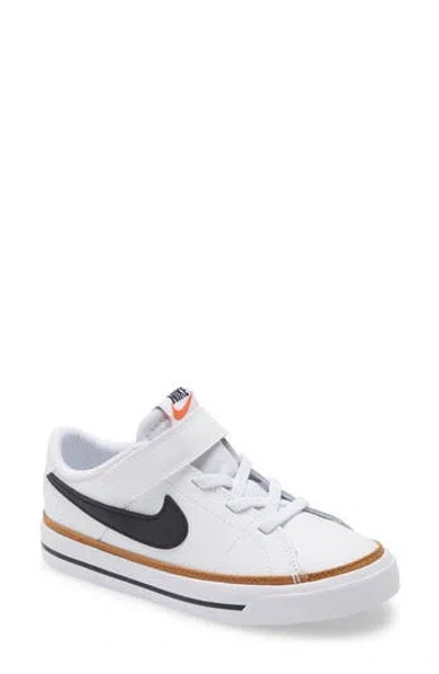 Nike Court Legacy Sneaker In White/black/ochre