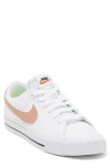 Nike Court Legacy Sneaker In White/rose/orange
