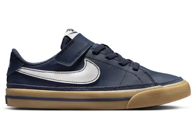 Pre-owned Nike Court Legacy Sneakers In Thunder Blue/gum Light Brown/sail In Multi