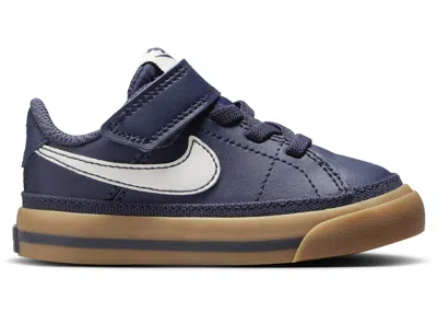 Pre-owned Nike Court Legacy Sneakers In Thunder Blue/gum Light Brown/sail