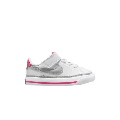 Pre-owned Nike Court Legacy Td 'white Pink Prime Light Smoke Grey' | Infant Size 7