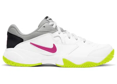 Pre-owned Nike Court Lite 2 (women's) Sneakers In White/hot Lime/grey Fog