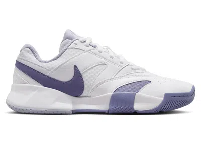 Pre-owned Nike Court Lite 4 (women's) Sneakers In White/ghost/world Indigo