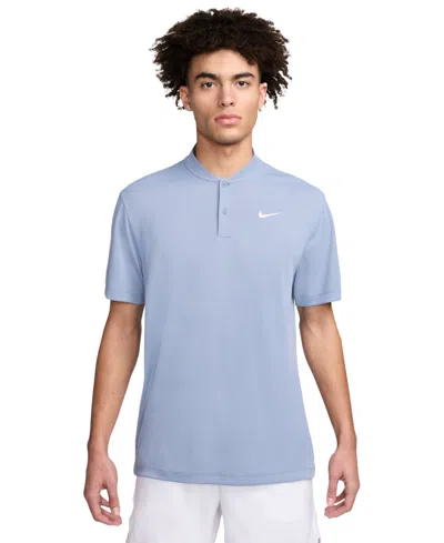 Nike Court Men's Dri-fit Short Sleeve Tennis Blade Polo Shirt In Ashen Slate,(white)