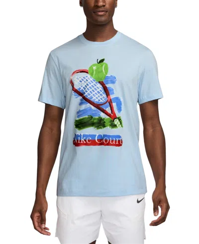 Nike Court Men's Short Sleeve Graphic Tennis T-shirt In Blue