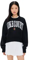 Nike Court Phoenix Fleece Over Oversized Heritage Sweatshirt Black/flat Pewter/white In Black/flat Pewter/white