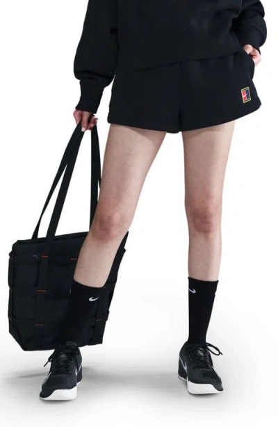Nike Court Phoenix Fleece Shorts In Black