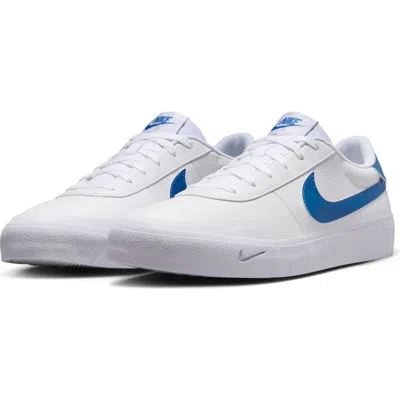 Nike Court Shot Low Top Sneaker In White/star Blue