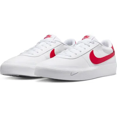 Nike Court Shot Low Top Sneaker In White/university Red