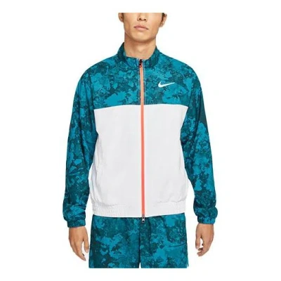Nike Court Splicing Tennis Sports Jacket Green Dark Green