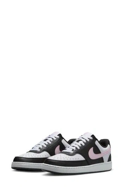 Nike Court Vision Low Sneaker In 008 Black/pnkfom