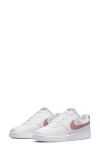 Nike Court Vision Low Sneaker In White/pink Oxford