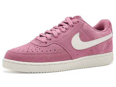 Nike Court Vision Low Suede Premium Women's Shoes Peony/sail/pink Smoke: 10 B - Medium, Faux Leather/sued