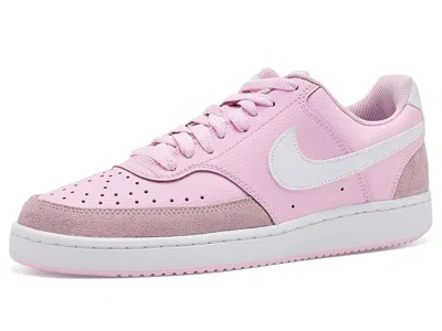 Nike Court Vision Low Suede Women's Shoes Pink Foam/white: 7 B - Medium, Suede/synthetic