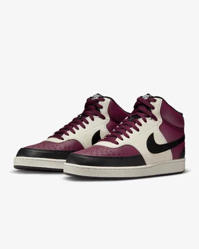 Nike Court Vision Mid Next Nature Dn3577-600 Basketball Shoes Men Dark Beetroot In Burgundy